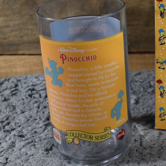 Vintage Disney and Burger King Pinocchio Plastic Collectible Drinking Glass - Picture 8 of 10